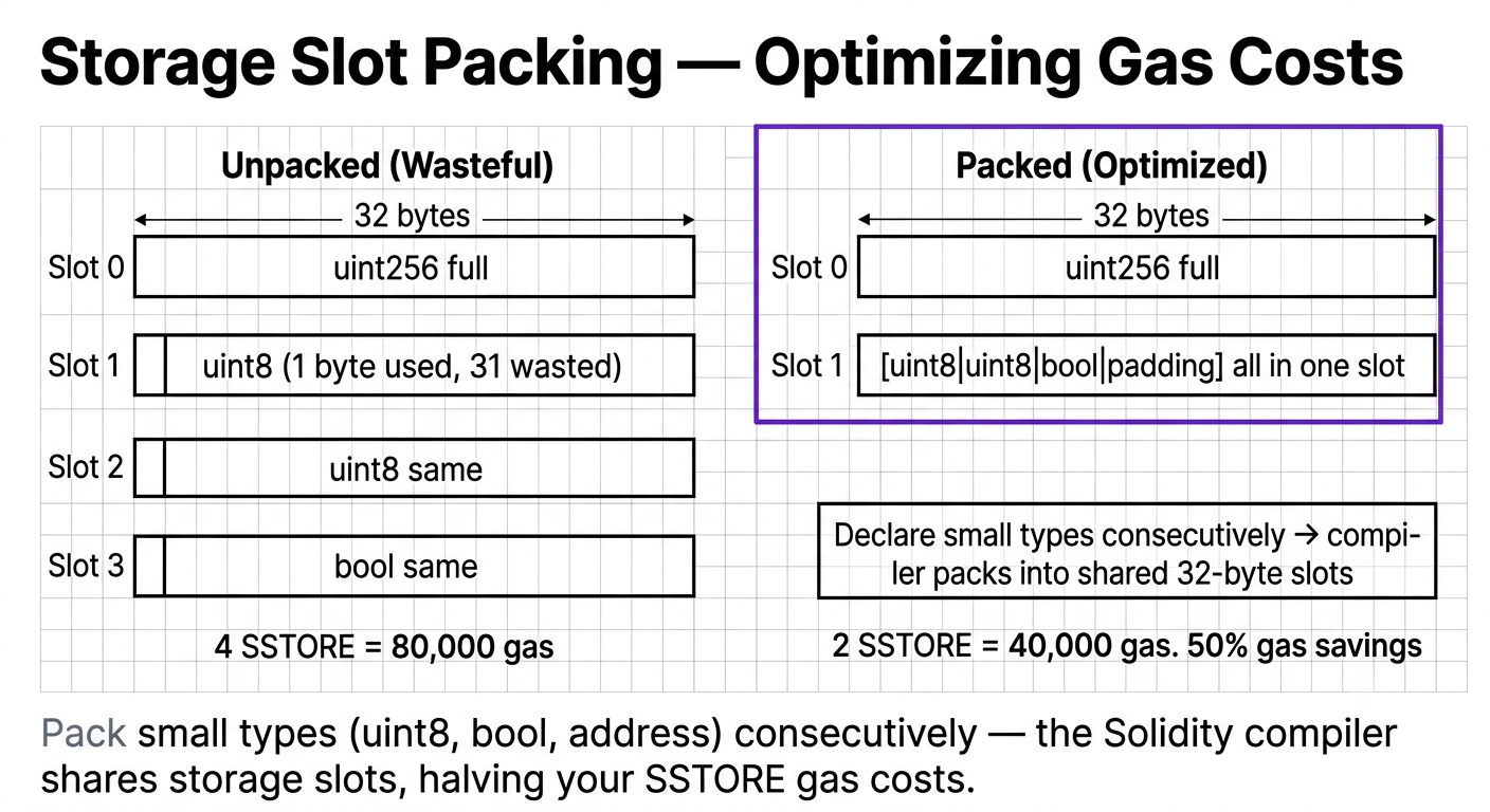 Storage Slot Packing — Optimizing Gas Costs