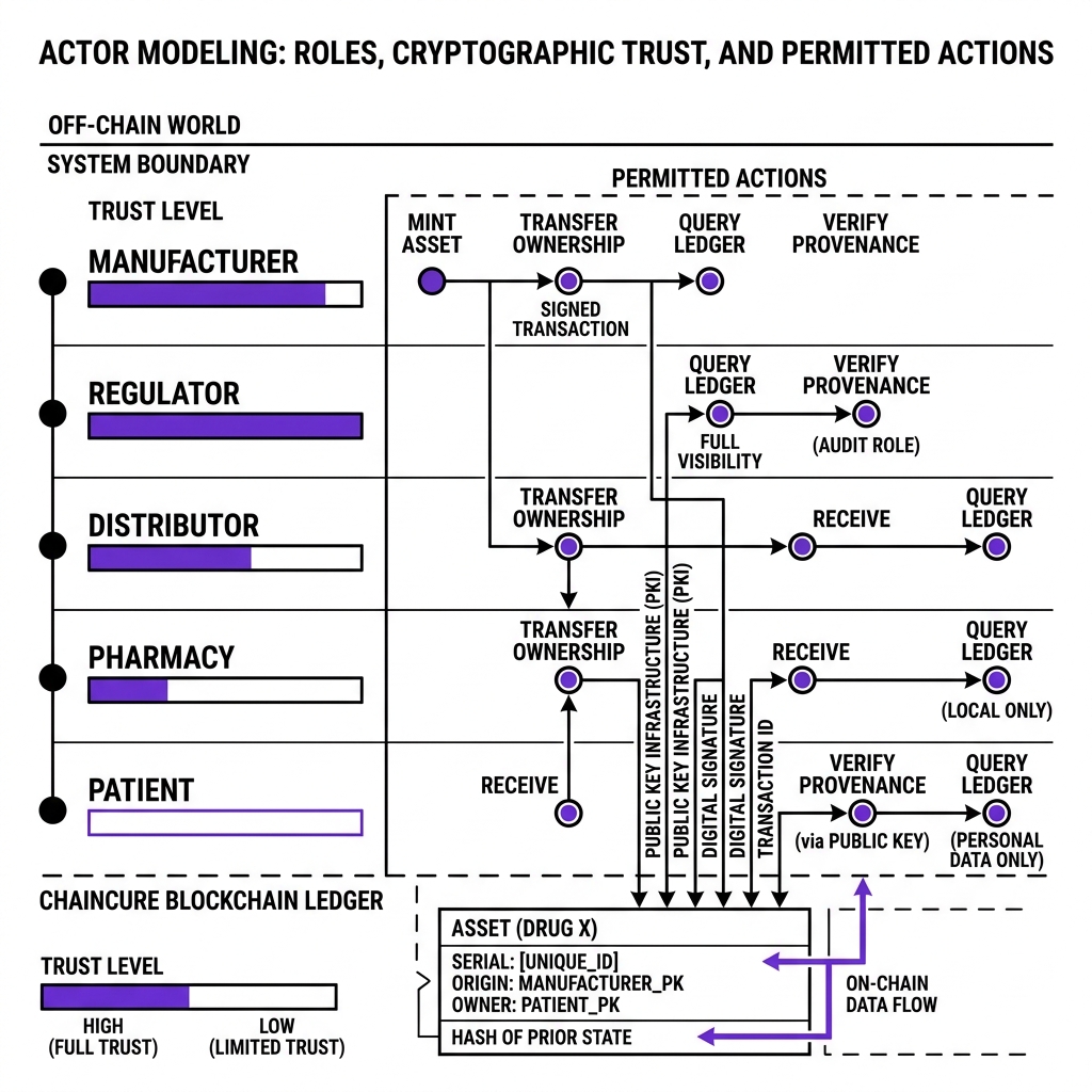 ChainCure Actor Modeling & Trust Levels Map